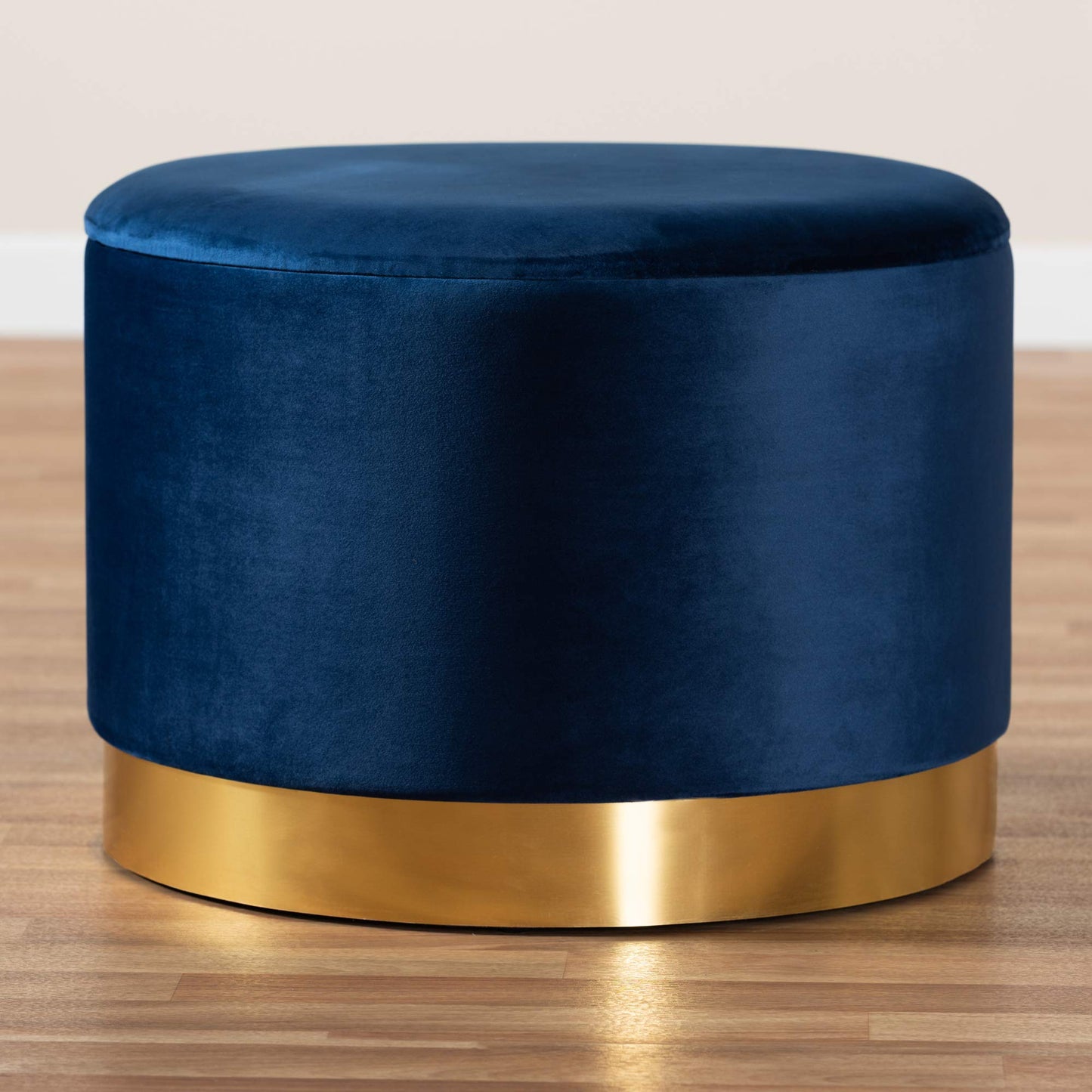 Baxton Studio Ottomans, Navy Blue/Gold