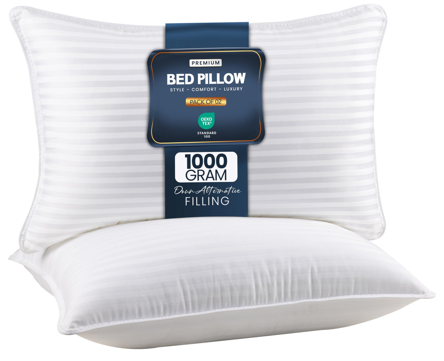 Utopia Bedding Bed Pillows for Sleeping Queen Size (White), Set of 2, Down Alternative Pillow for Sleeping, Cooling Hotel Quality Pillow Set for Back, Stomach or Side Sleepers
