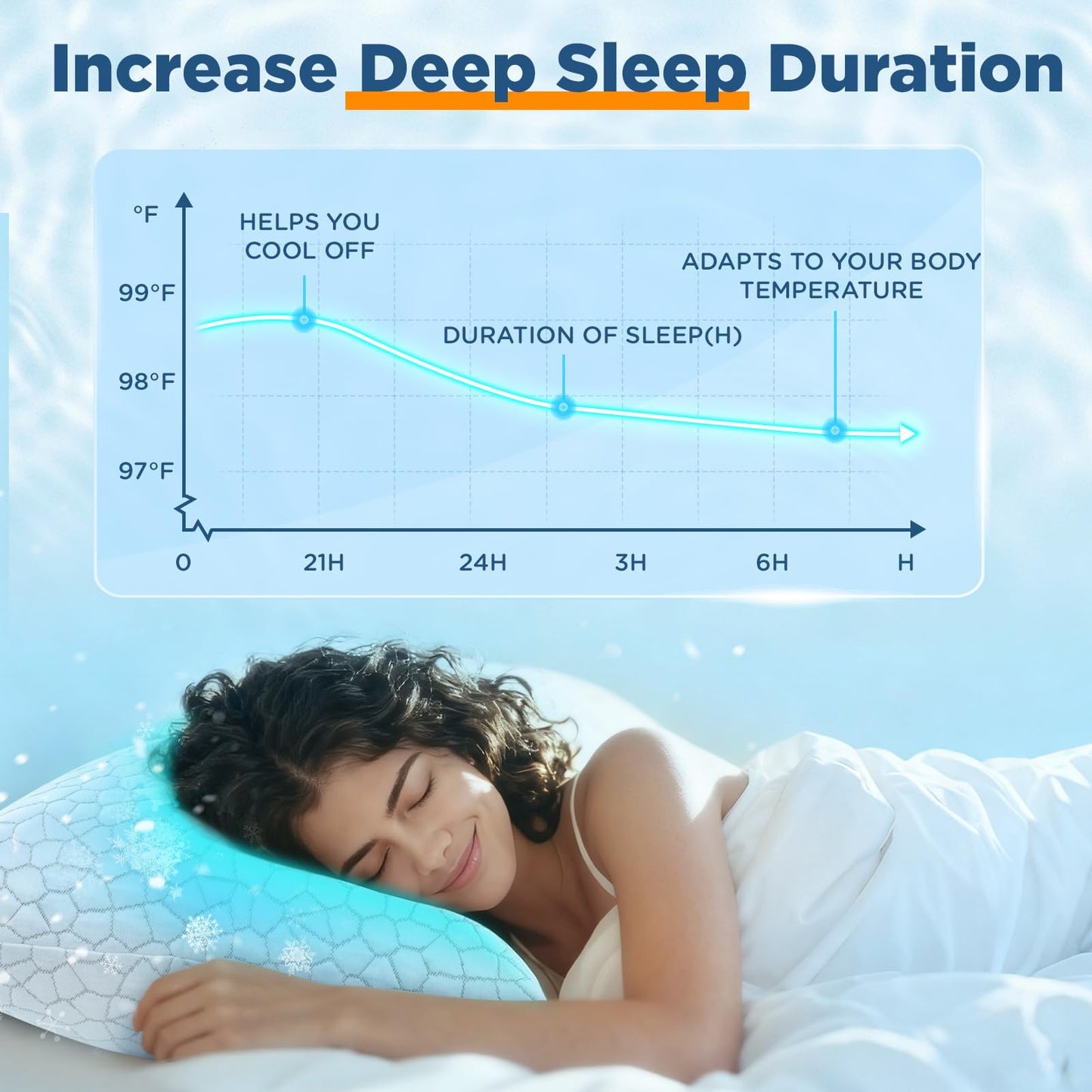 Cooling Pillow King Size 1 Pack, Adjustable Bed Pillows for Sleeping, Luxury Shredded Memory Foam Pillows, Soft Yet Supportive Firm Pillow for Side, Back, Stomach Sleepers, Cool Pillow for Hot Sleeper