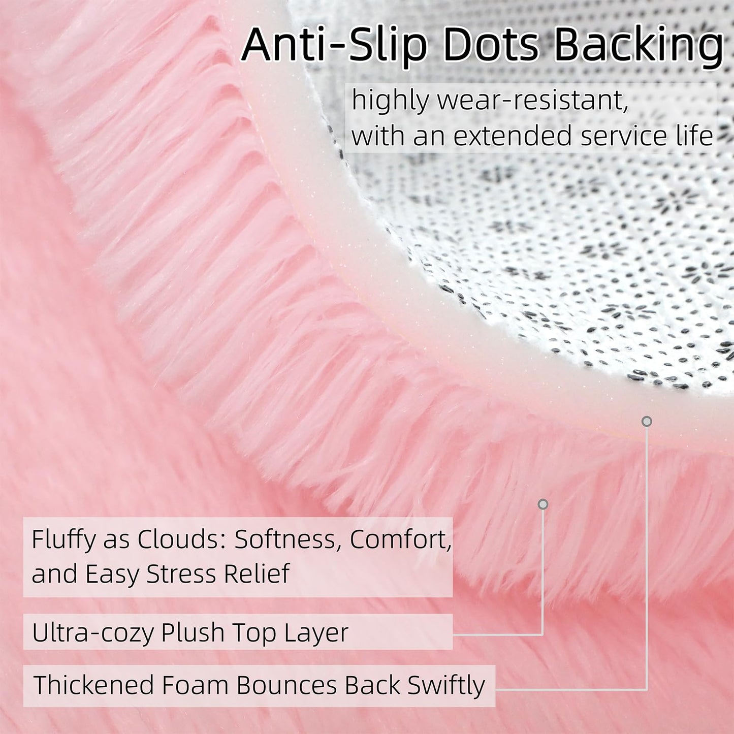 MATIIUI Shag Pink Small Rug 2x3 Area Rugs for Bedroom Dorm Bedside Living Room, Non-Slip Ultra Fluffy Soft Area Rugs for Entry, Kids Room, Study, Office, Playroom, Modern Small Carpet Décor