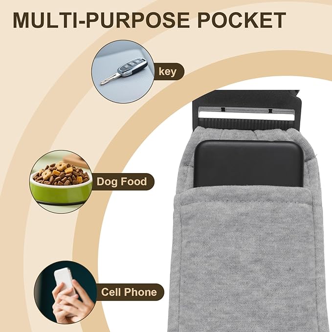 PETAXCELL Dog Sling Carrier for Small Dogs and Cats Up to 16.5 Lbs, Adjustable Buckle with Pocket Pet Sling Carrier Safety Harness, (Gray, 1 Pcs) Intended for Outdoor/Camp/Travel