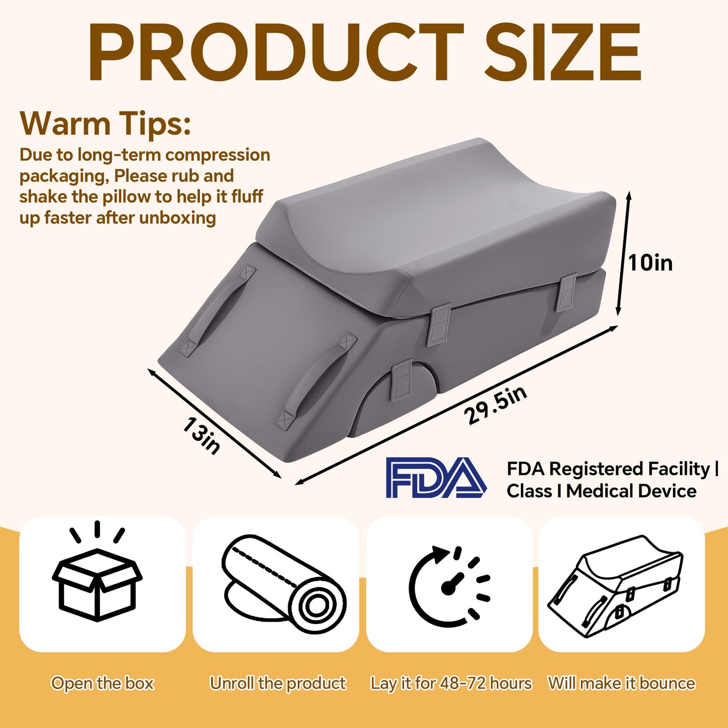 MABOZOO Leg Elevation Pillow for After Surgery, 5-Height Knee Replacement Recovery Pillow with Removable Pad for Knee Post-Surgery Recovery, Leg Surgery Equipment for Hip Ankle Pain Relief