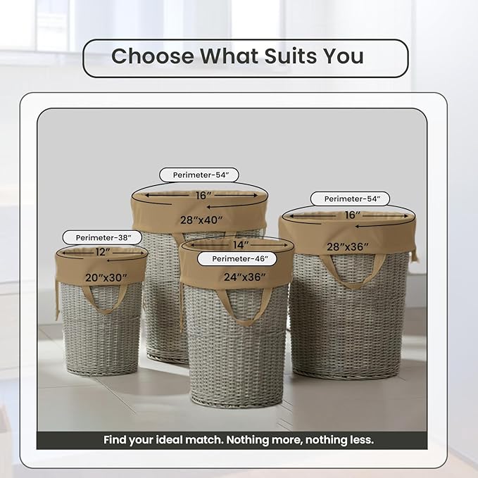 LFH Home Cotton Canvas Large Laundry Bag with Handle, Heavy Duty Drawstring Closure Washable Laundry Bags, School Travel, Home, Hotel, College Dorm, Organizer Sack, Toys Clothes 28x40-Beige