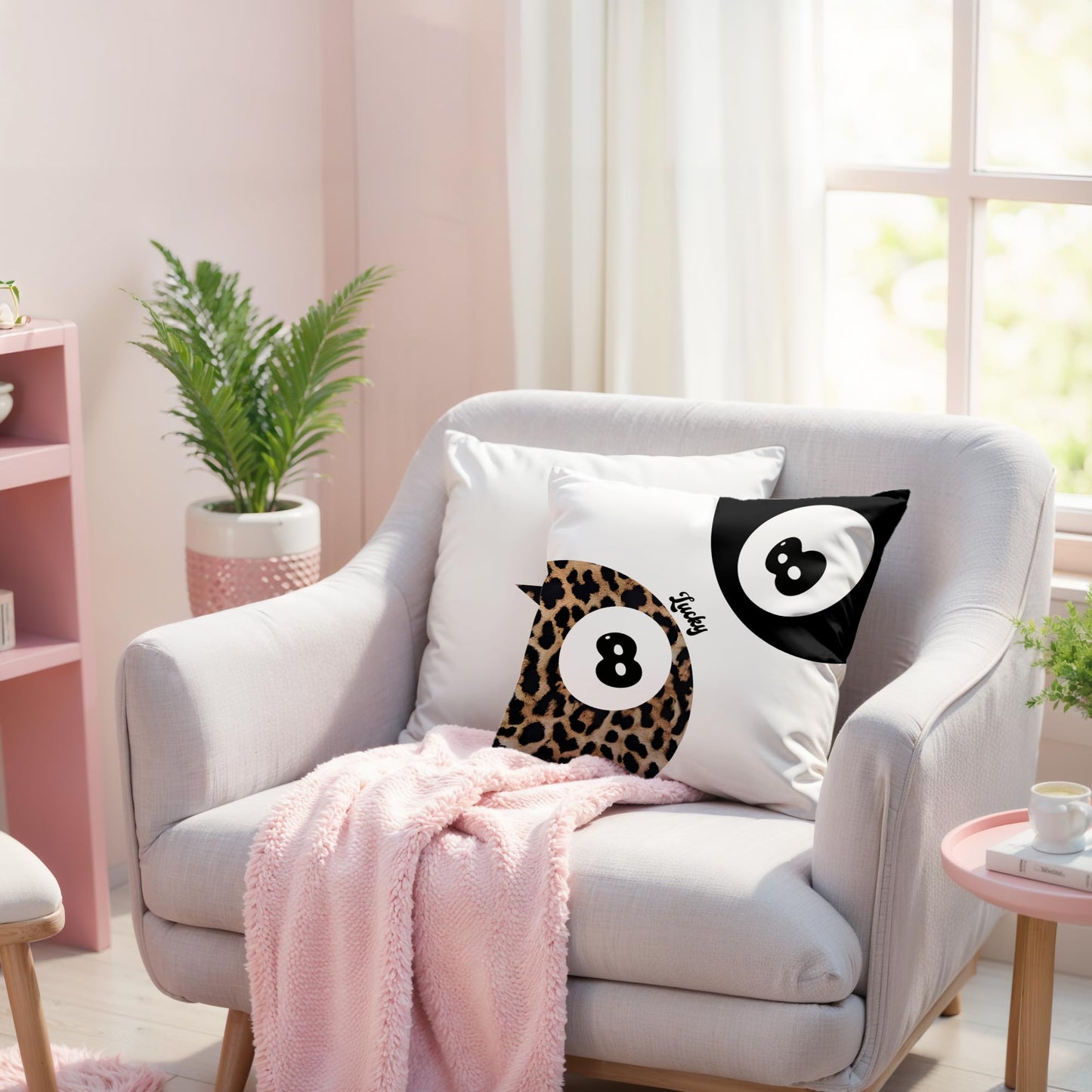 GTYNU Trendy Funky Cheetah Y2K Luck 8 Ball Pillow Covers 18x18 Set of 2,Leopard Star Decorative Pillowcases,Cheetah Throw Pillow Covers for Couch Sofa Bed Home Room Decor