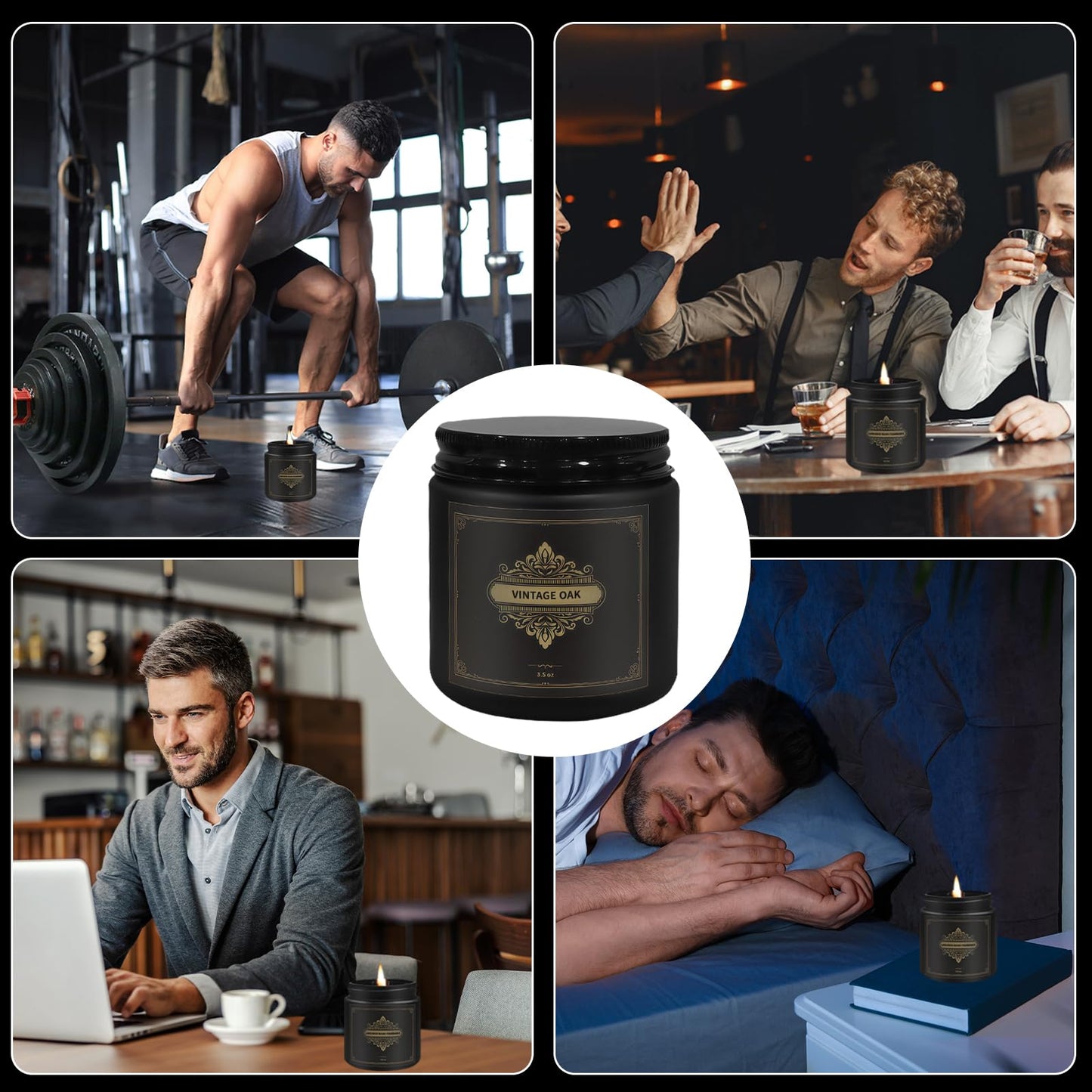 Gifts for Men,6 Pack Scented Candles for Men, Scented Candles Set Soy Candles for Home Him,Father's Day Gifts, Scents of Rosemary/Fresh Rose/Cedar Teak/Grapefruit/Rose & Pomegranate Berry/Fig