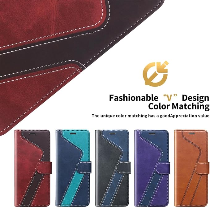 CIVICASE for iPhone 16E/SE4 2025 Wallet Case,PU Leather Flip Case RFID Blocking Credit Card Holder Folio Magnetic Stand TPU Shockproof Cover Compatible with iPhone 16E/SE4, Red Brown