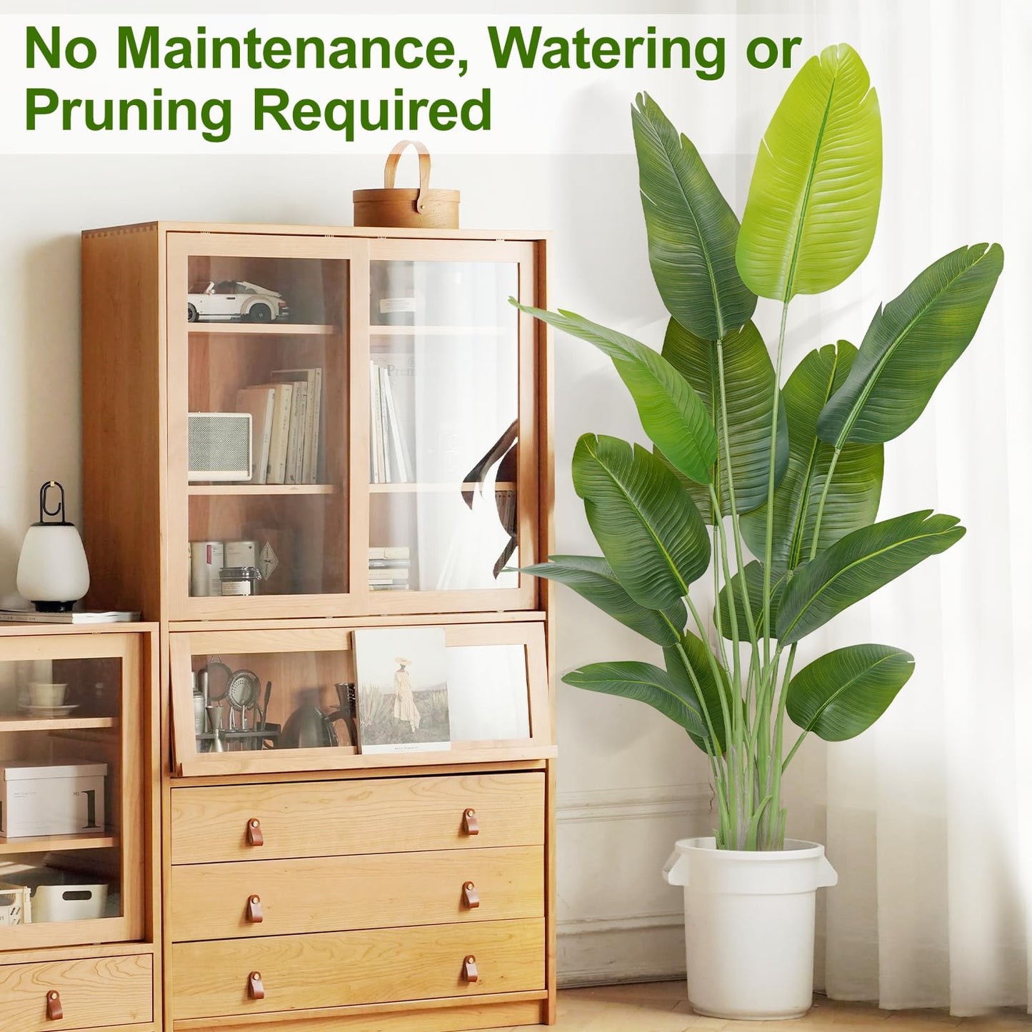 Keeplush Lifelike Bird of Paradise Artificial Plant,6ft Faux Banana Leaf Tree with 13 Trunks - Perfect Indoor Silk Floor Plant for Home Decor in Living Room, Office, and Bedroom 1Pack