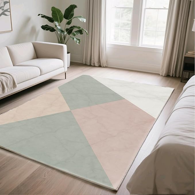 Modern Marble Rug - 2x6 Runner Rug, Minimalist Marble Runner Carpet, Abstract Luxury Entryway Rugs, Washable & Non Slip Carpet Home Decor