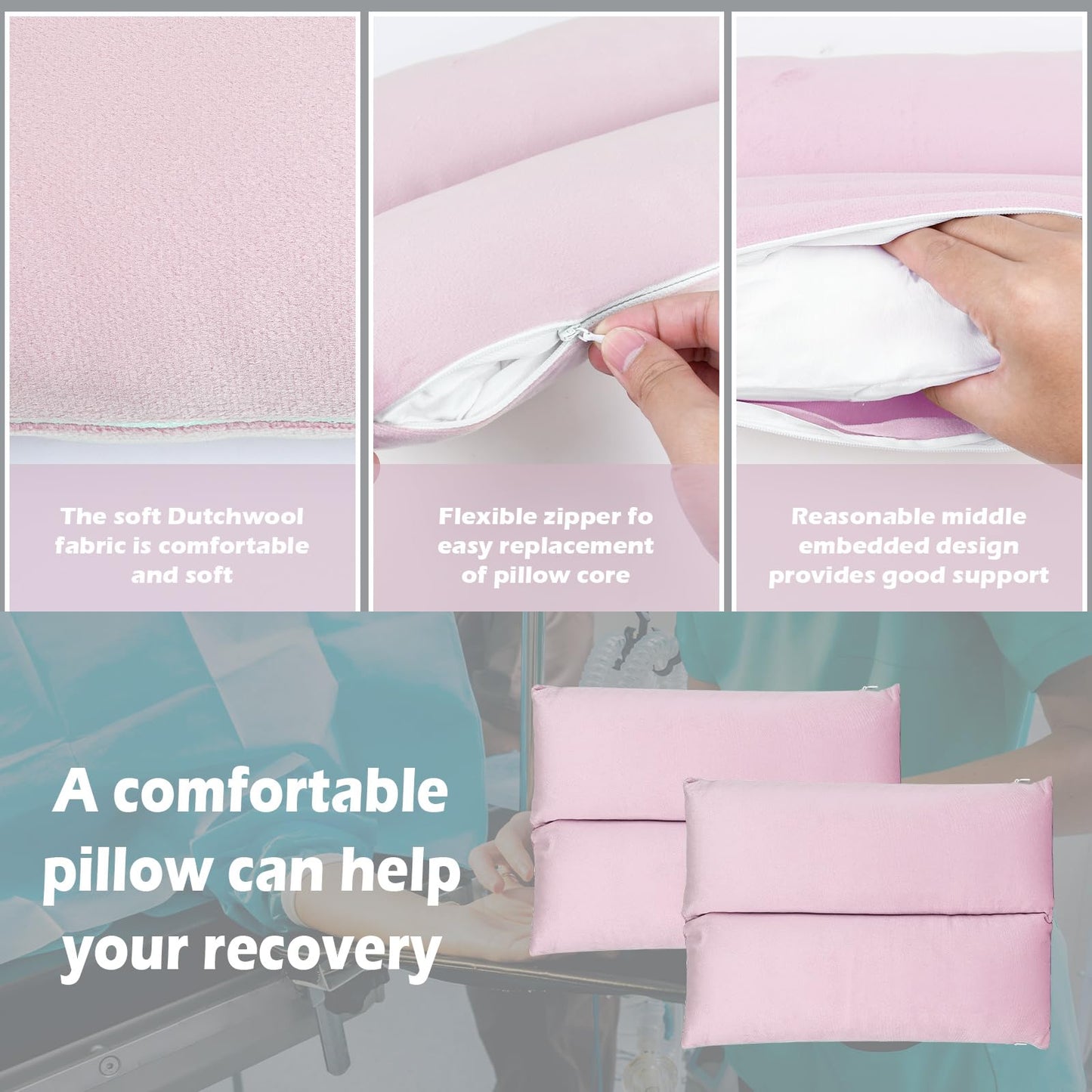 zzhxkjhky Arm Elevation Pillow Washable Cover Elevation Pillow for Swelling and Circulation Pain Relief for Arm Pain, Leg Injury and Shoulder Surgery (Pale Purple)