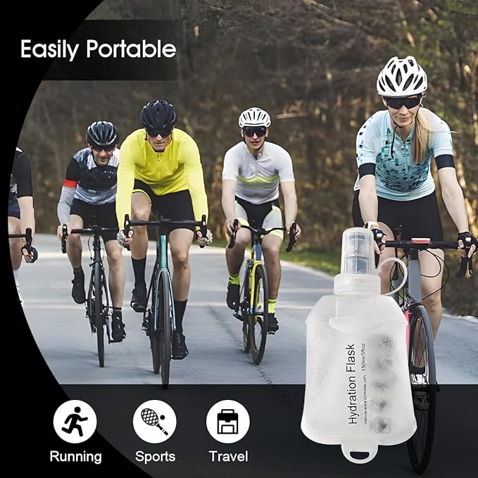 WILDREEDS 500ml Soft Flask, TPU Collapsible Soft Water Bottle for Hydration Pack, Running Vest, Folding Water Bottle for Hiking Cycling Climbing-2Pcs, White