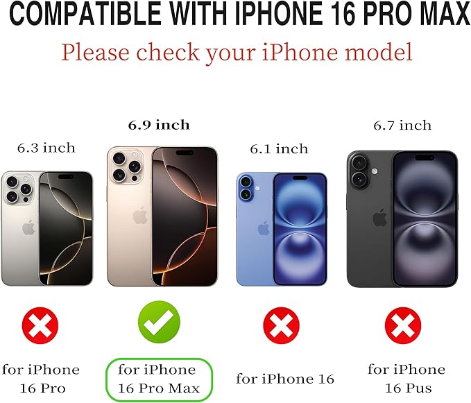 CIVICASE for iPhone 16 Pro Max Wallet Case,PU Leather Flip Case RFID Blocking Credit Card Holder Folio Magnetic Stand TPU Shockproof Cover Compatible with iPhone 16 Pro Max, Red Brown