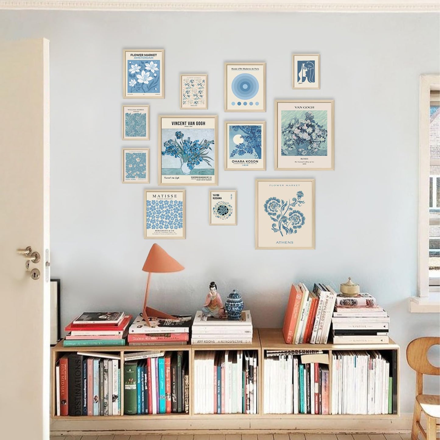 Aroutde Light Blue Wall Art Matisse Modern Wall Decor Coquette Aesthetic Blue Pictures Canvas Gallery Prints For Living Room Bedroon Dorm Set of 12 (Unframed)