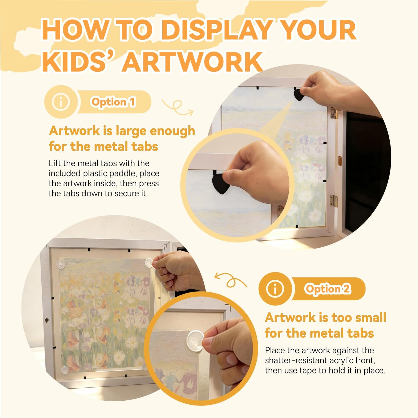 4-Pack Kids Artwork Frames 10x12.5 Front Opening Kids Art Frame for Wall Art work Picture Display Holds 50+ Pcs for Kids Drawings Changeable Frames for Kids' Artwork Storage and Display – White