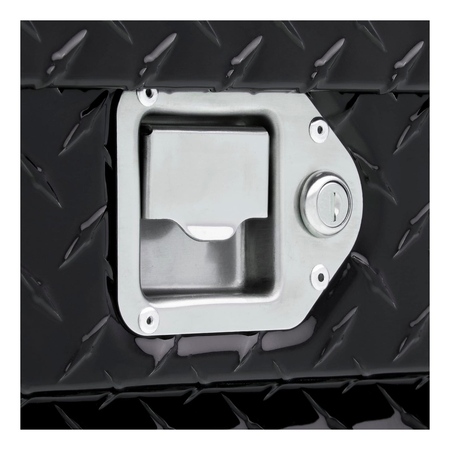 UWS TBS-69-LP-BLK Black Single Lid Low Profile Aluminum Toolbox with Beveled Insulated Lid