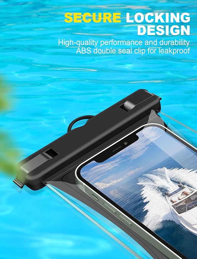 Vuwwey Waterproof Phone Pouch [2 Pack][Super Buoyant] Floating IPX8 Waterproof Phone Case Beach Cruise Ship Travel Essentials Cellphone Dry Bag for iPhone 17 16 15 14 13 12 Pro Max XS XR X Up to 6.9''