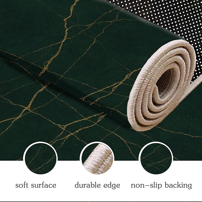 Luxury Marble Rug - 4x5 Rug, Abstract Marble Area Rugs, Modern Art Outdoor Rugs, Washable & Non Slip Carpet Home Decor