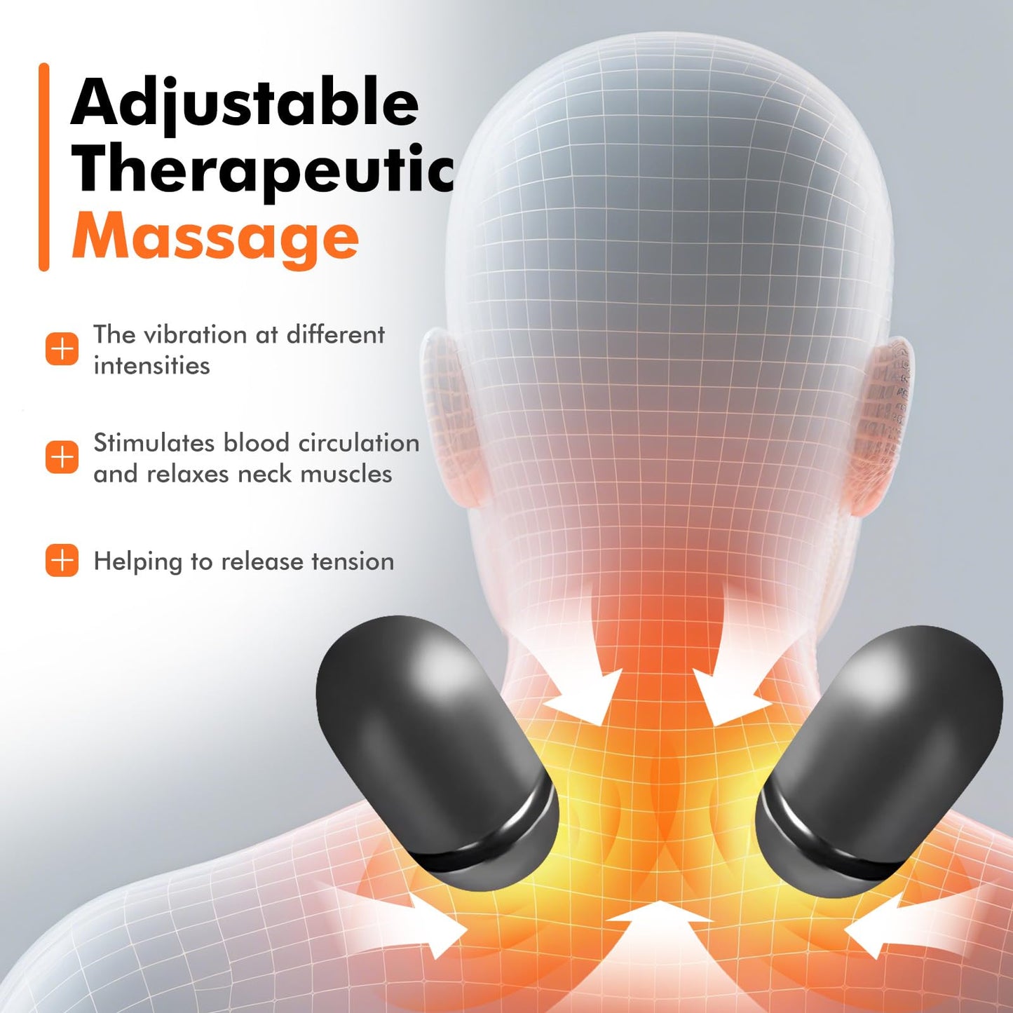 KITCADA Neck Massager Pillow - 3-in-1 Neck Pillow with Battery, Travel Neck Massager Pillow for Shoulder Pain Relief, Deep Tissue Pain Relief with Heat and Stretching, Neck Hump Corrector for Women