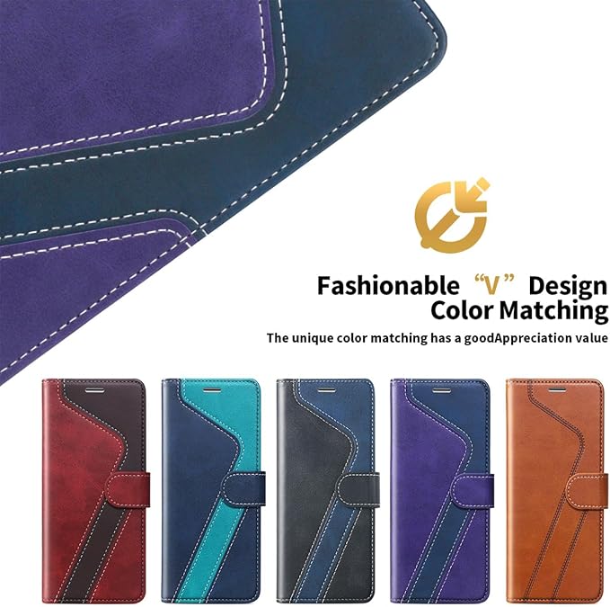 CIVICASE for iPhone 17 Wallet Case,PU Leather Flip Case RFID Blocking Credit Card Holder Folio Magnetic Stand TPU Shockproof Cover Compatible with iPhone 17, Purple Blue