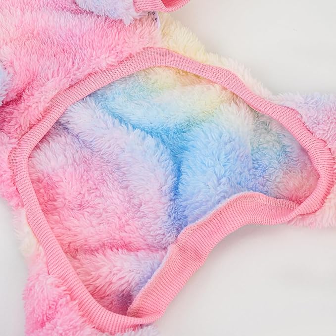 XPUDAC Dog Sweater, Dog Winter Clothes for Small Medium Dogs Girl Boy Fleece Doggy Pajamas for Winter Christmas, Tie-Dye02, X-Small