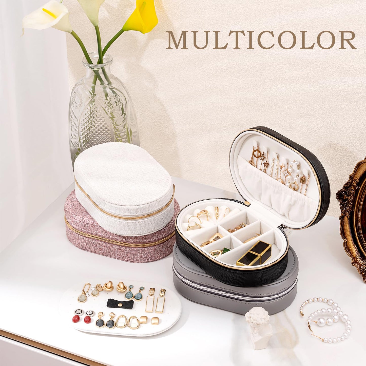 ProCase Jewelry Organizer Stand Bundle with Travel Jewelry Box
