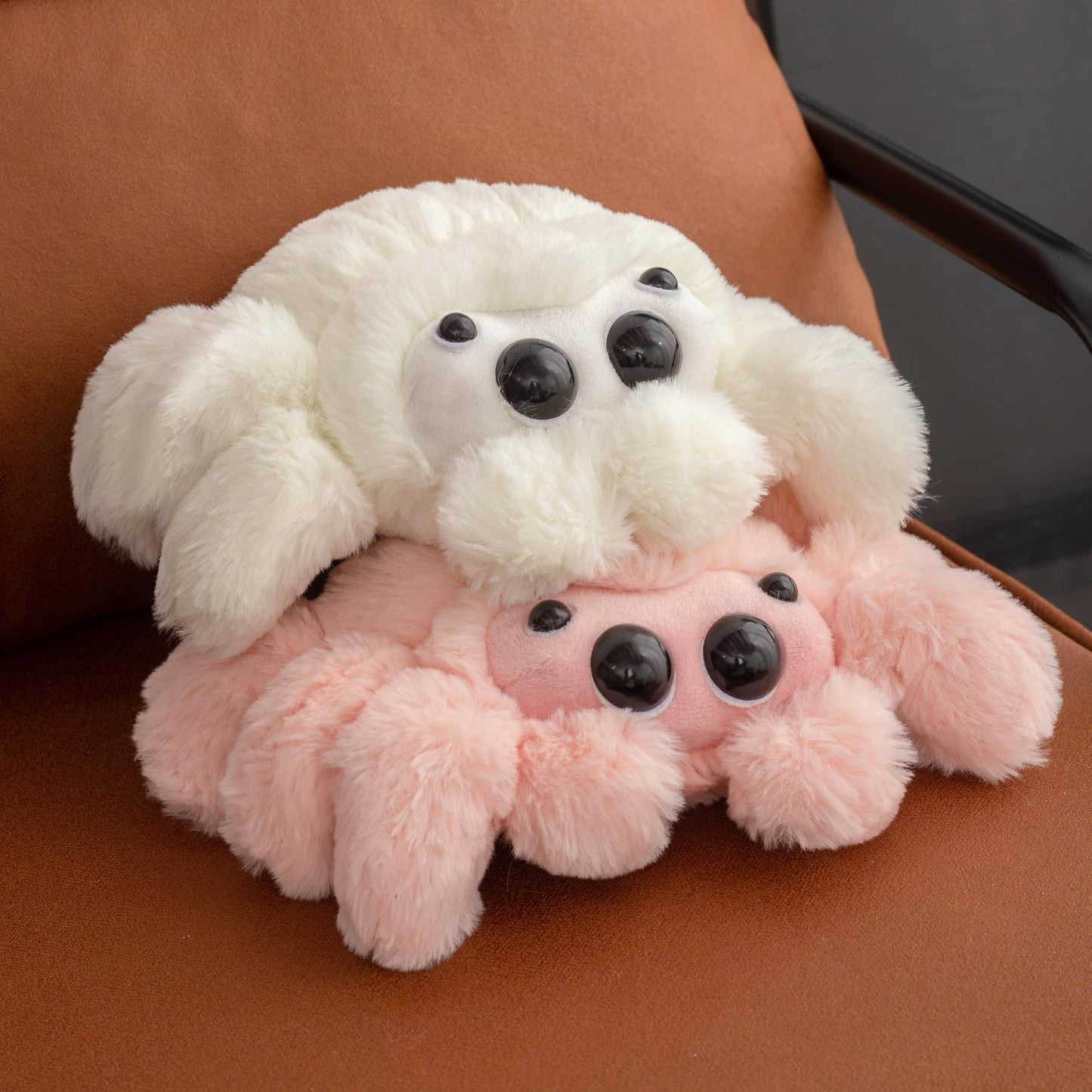 Jorkei Cute Spider Plush Toy - Soft Halloween Stuffed Animal, Valentine's Gift, Birthday Present for Kids & Adults (Pink)