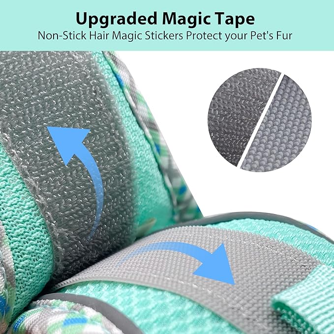 AIITLE XXS Dog Harness & Leash Set - Breathable Reflective No-Choke Small Dog Harness for Teacup Puppies, Indoor/Outdoor Use - Boston Terrier, Maltese, Chihuahua (Turquoise-Pink, XXS)