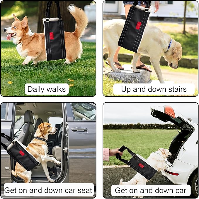 Leather Dog Lift Harness for Small Dogs, Doggie Walking Sling, Dog Sling Belly Support Strap, Pet Assist Harness for Senior,Injured,Disabled Dogs After ACL Surgery S