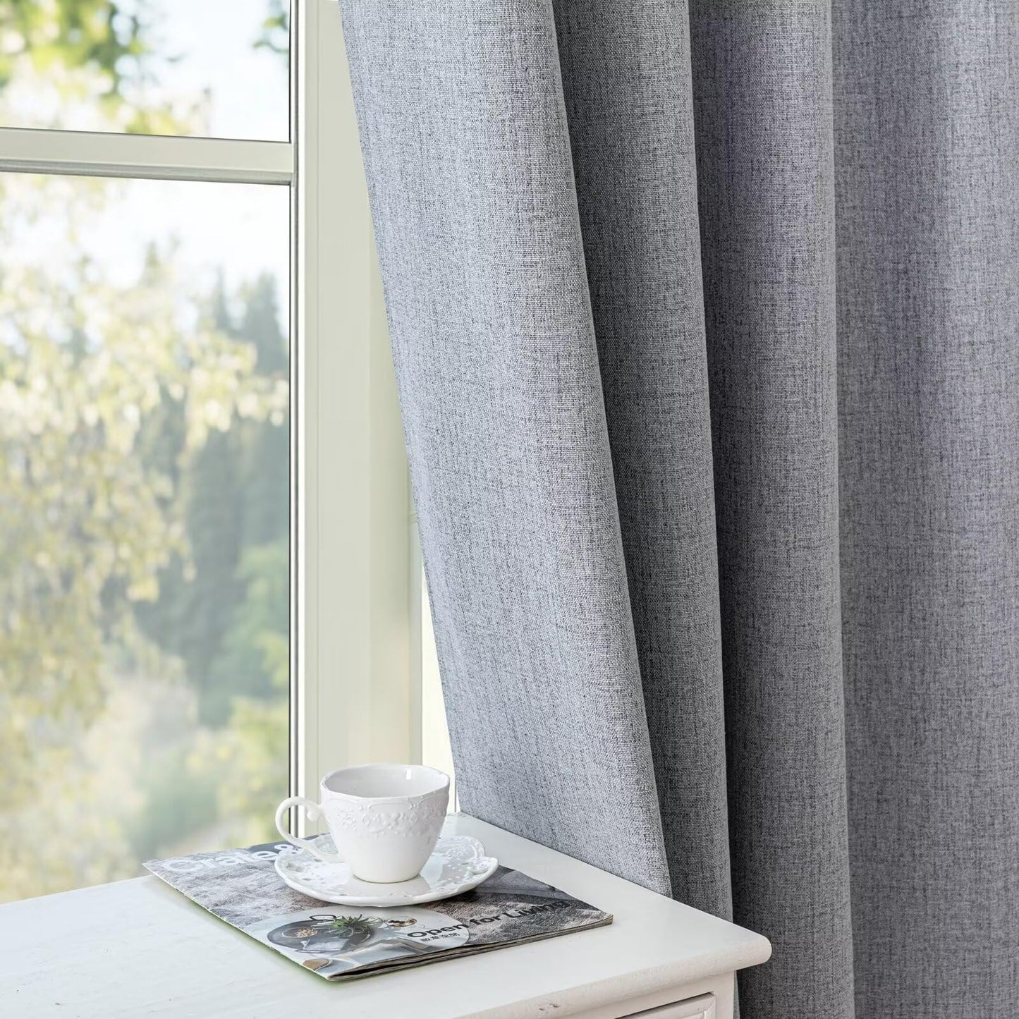 FancyRoof 100% Blackout Curtains 84 Inch Length 2 Panels Set, Black Out Curtains for Living Room, Light Grey Thermal Insulated Grommet Drapes Bedroom Luxury Decor Privacy(52W × 84L inch, Light Grey)