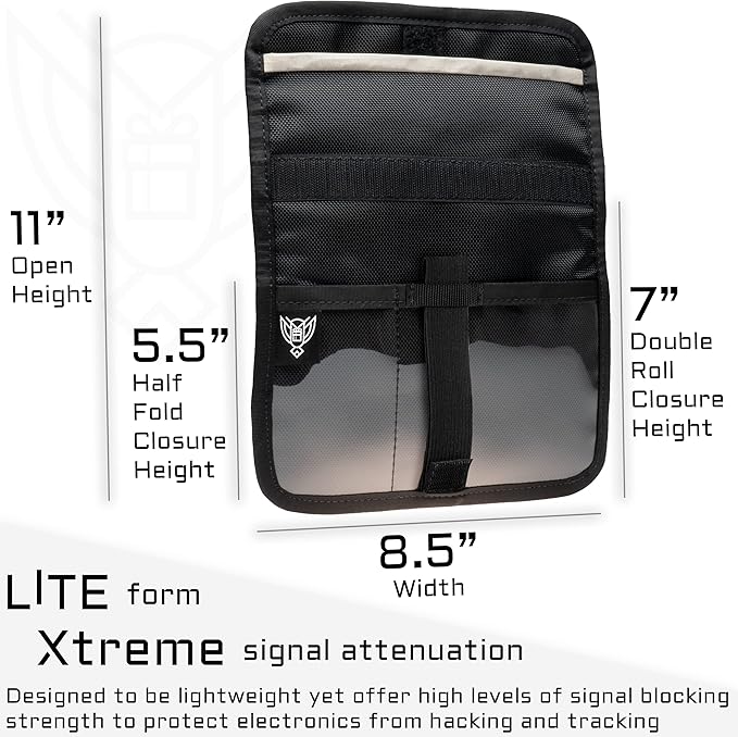 Xtreme Sight Line ~ AQUA RT Dry Bag~ Water-Proof Faraday Dry Bag for Laptops, Tablets, and Mid-Size Electronics ~ Small LITE Faraday Combo ~ Backwoods Camo