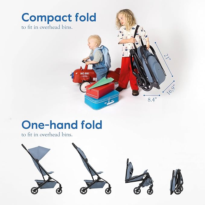 Joolz Dot Ultra Lightweight Travel Stroller for Toddler – Compact & Airplane Stroller (only 12.2lbs) -One-Handed Folding Design - UPF 50+ Canopy - Reclining Seat (Dune Beige)