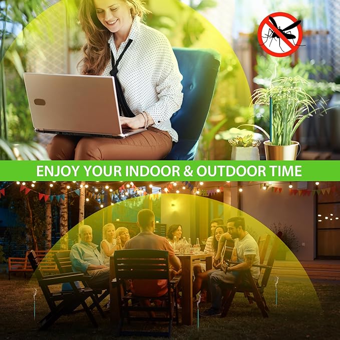 BugBai® Mosquito Repellent Outdoor Patio, 24PCS Natural Citronella Incense Sticks with Plant-Based Essential Oil of Lemongrass Rosemary, DEET-Free 2.5H Protection for Indoor Home Yoga Camping Fishing