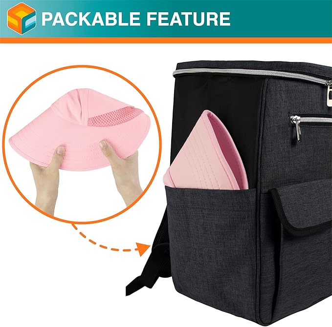 SUN CUBE Sun Hat for Women with Ponytail Hole Neck Flap, Gardening Hat Women Sun Protection, UV Hats Hiking Walking Fishing