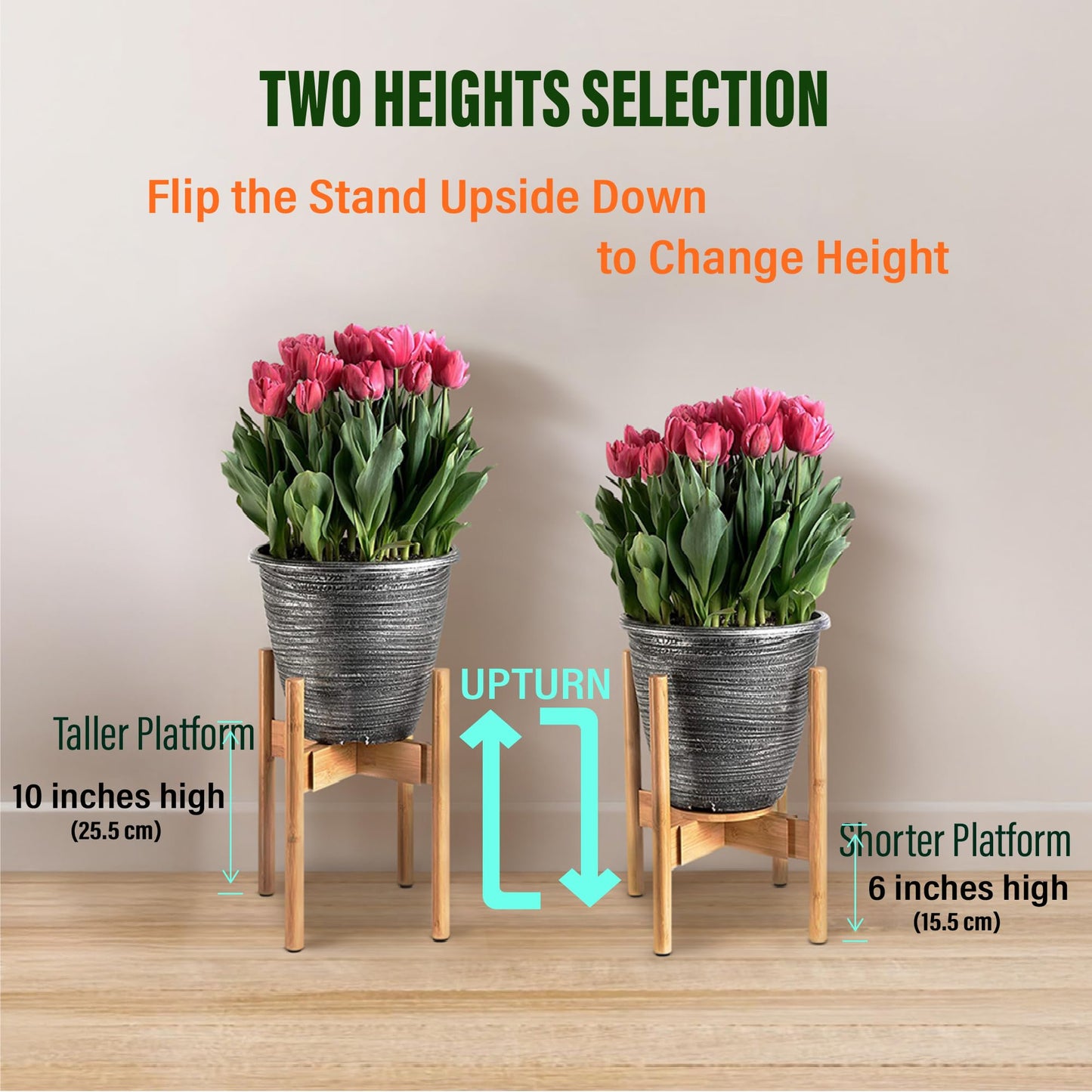 ZPirates Plant Stand for Indoor - Adjustable, Bamboo