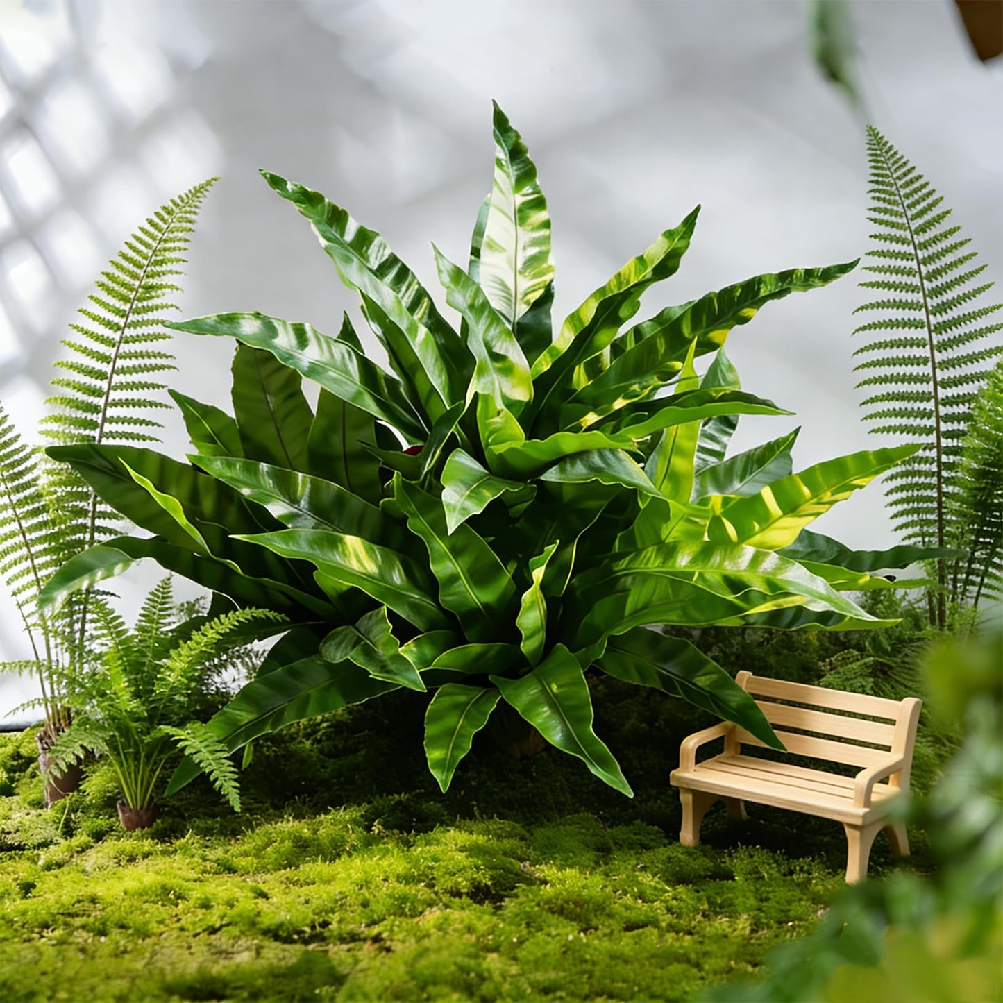 Cherica Fake Ferns,Faux Outdoor Plants UV Resistant,3D Real Touch Fake Plants Total 60 Blades,Weatherproof Artificial Plants Outdoor Indoor for Garden Porch Home Office Living Room Decor