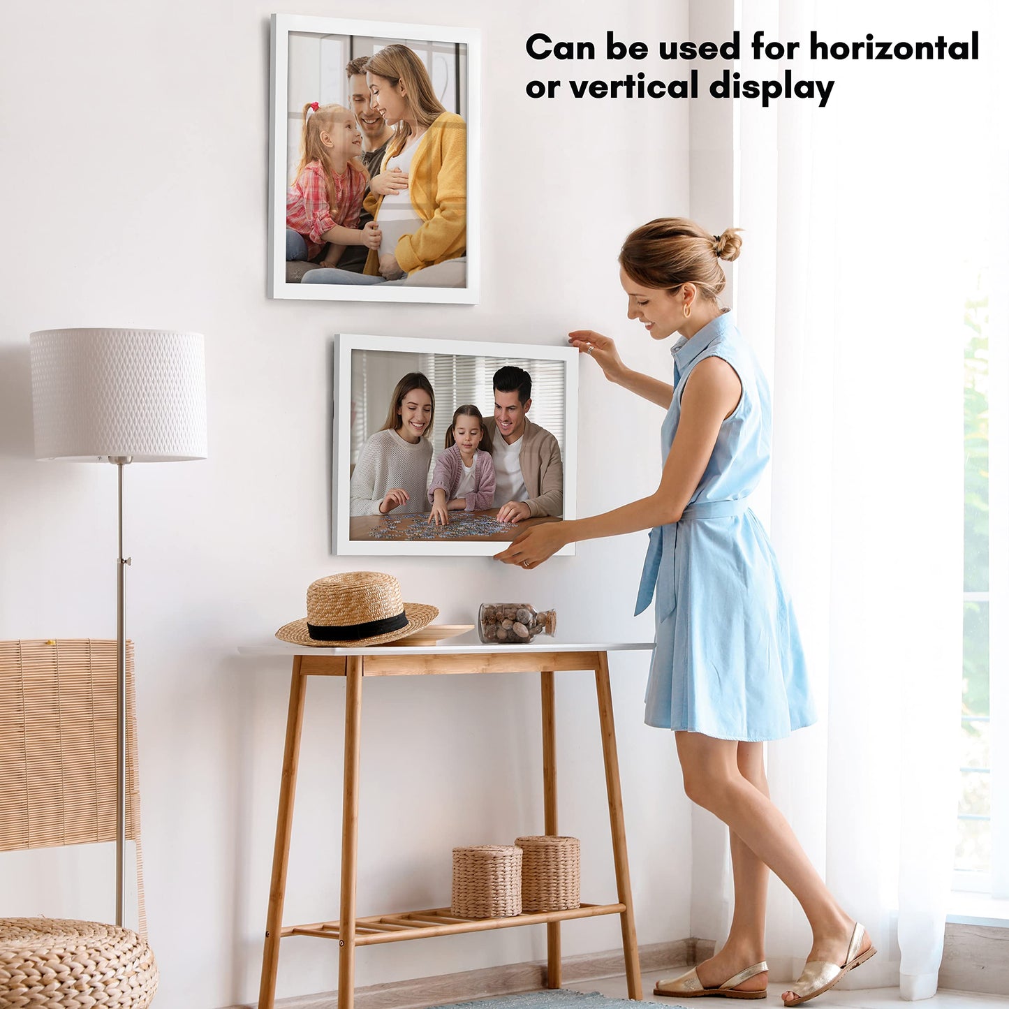 Americanflat 16x20 Poster Frame - White Engineered Wood with Polished Plexiglass - Wide Picture Frame for Vertical or Horizontal Wall Display - Epic Collection - White