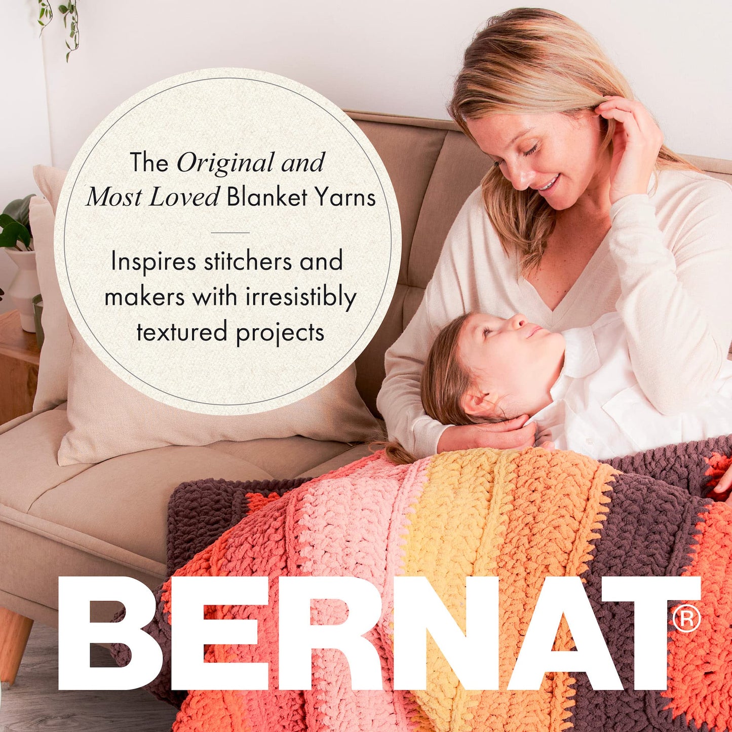 Bernat Alize Blanket-EZ Super Soft Looped Yarn for Beginners, Hand Knitting- No Needles or Hooks Needed, Warm Clay, 2 Pack