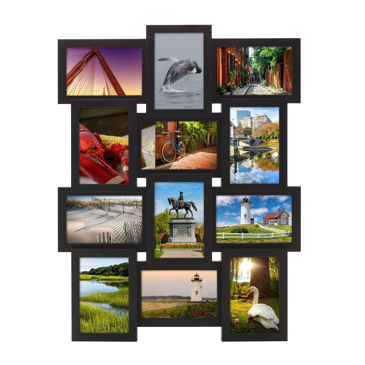 MELANNCO Collage Picture Frame 18x23 Inch Black - Holds 12 Photos in 4x6 and 6x4 Formats - Wall Display for Home Decor, Horizontal or Vertical Hanging