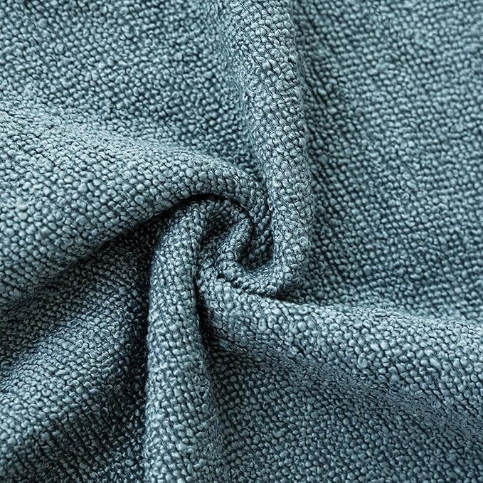 Foindtower Decorative Textured Boucle Throw Pillow Covers Accent Solid Pillow Cases Neutral Soft Cozy Couch Cushion Case for Chair Sofa Bedroom Living Room Home Decor 26x26 Inch,1PC,Misty Blue
