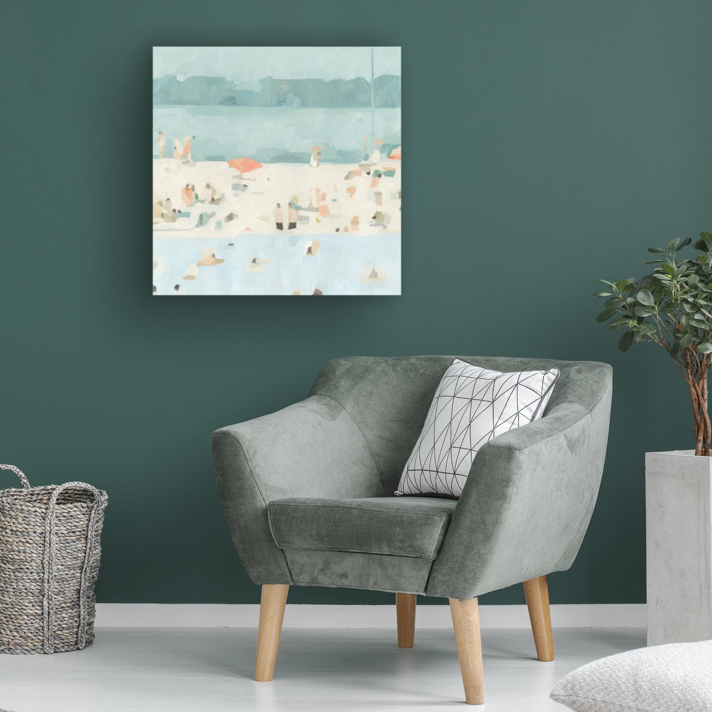 Wrapped Canvas Wall Art - Emma Scarvey 'Sea Glass Sandbar II' Wall Art for Living Room, Bedroom, or Office Décor - 14x14