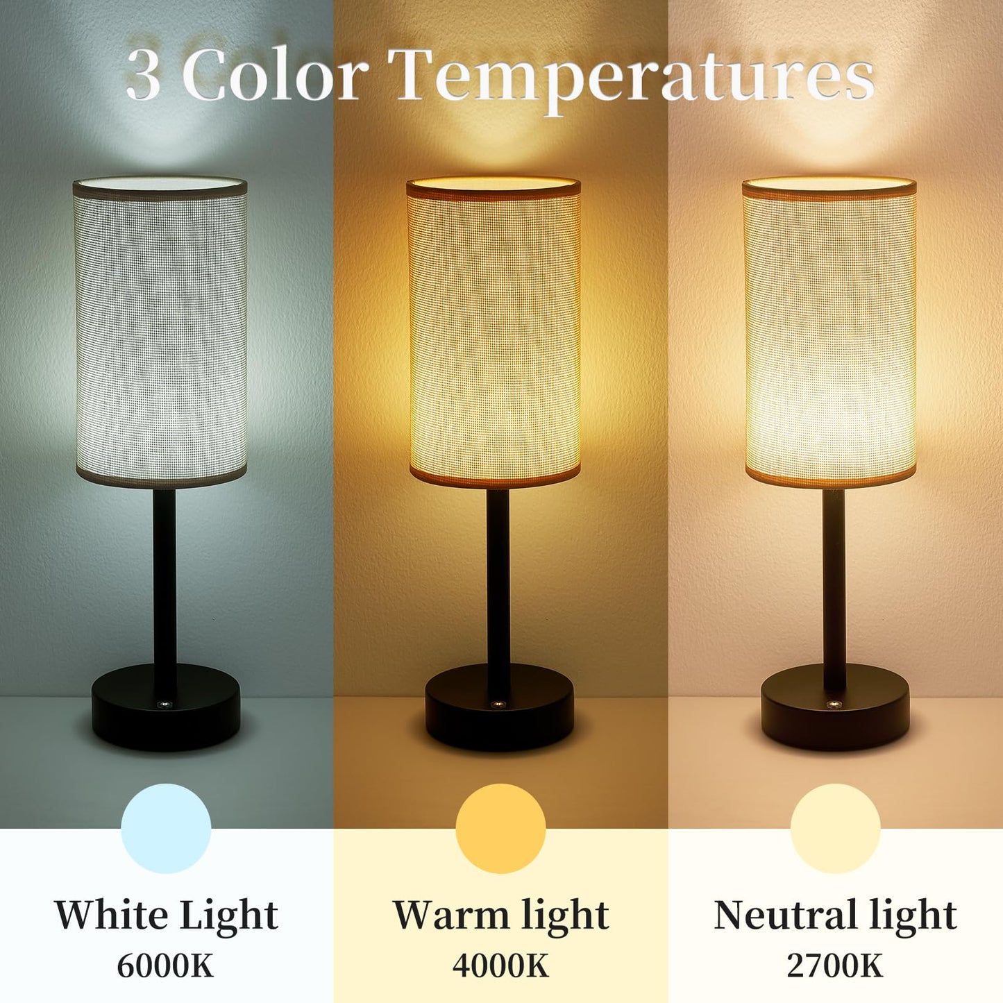 XPEHK Bedside Table Lamps for Bedroom,Small Cordless Table Lamp with LED,Minimalist Nightstand Lamp Rechargeable Battery Operated Desk Light for Living Room,Restaurant,Home(1 Pack)
