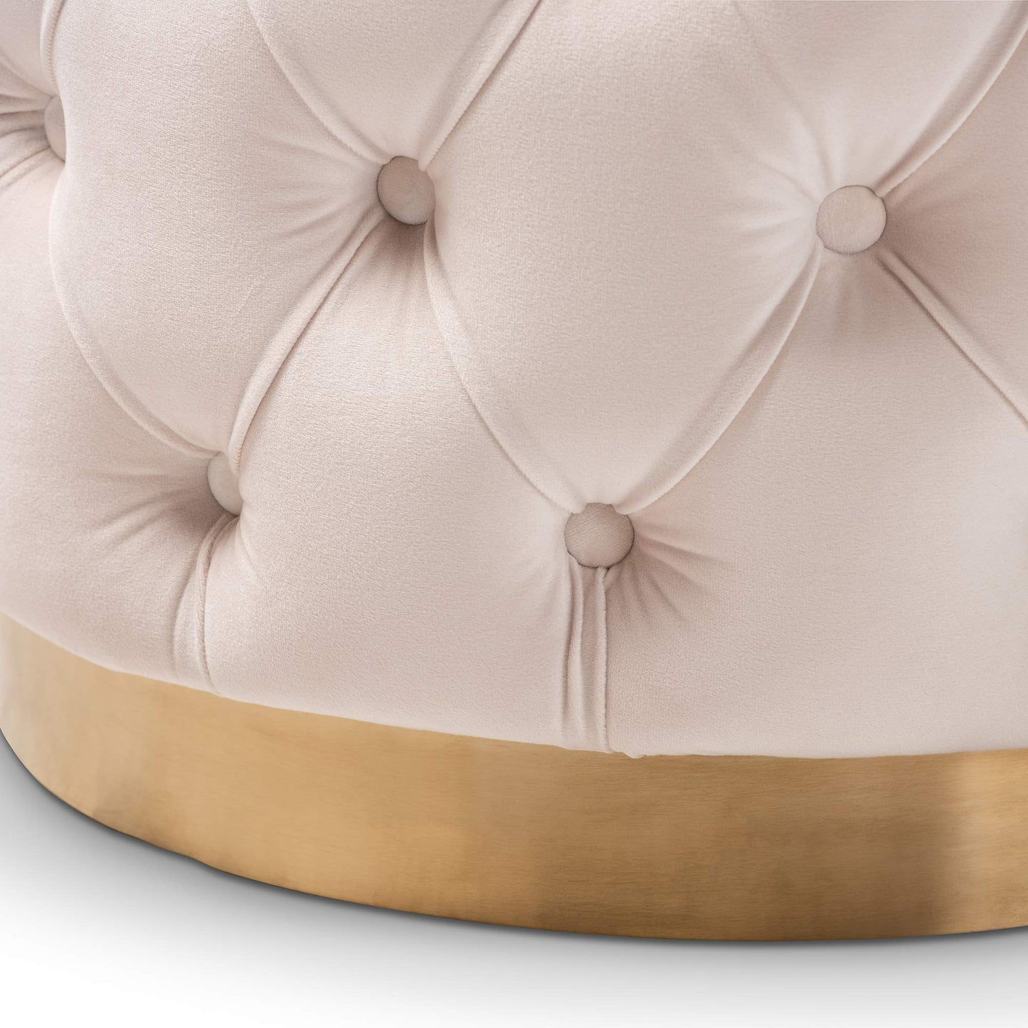 Baxton Studio Ottomans, One Size, Light Beige/Gold