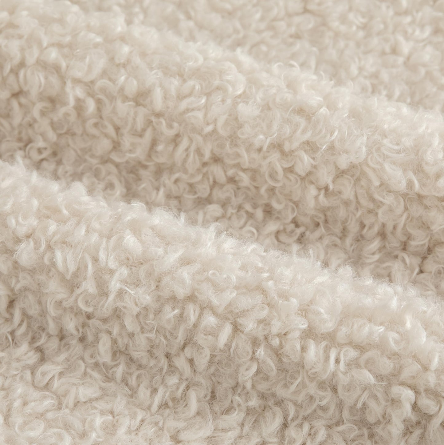 Joyouth Pack of 2 Curly Teddy Wool Faux Fur Throw Pillow Covers Fuzzy Accent Soft Sherpa Pillowcases Sheepskin Fleece Decorative Cushion Case for Sofa Couch Living Room 16x16 Inch Neutral Light Beige