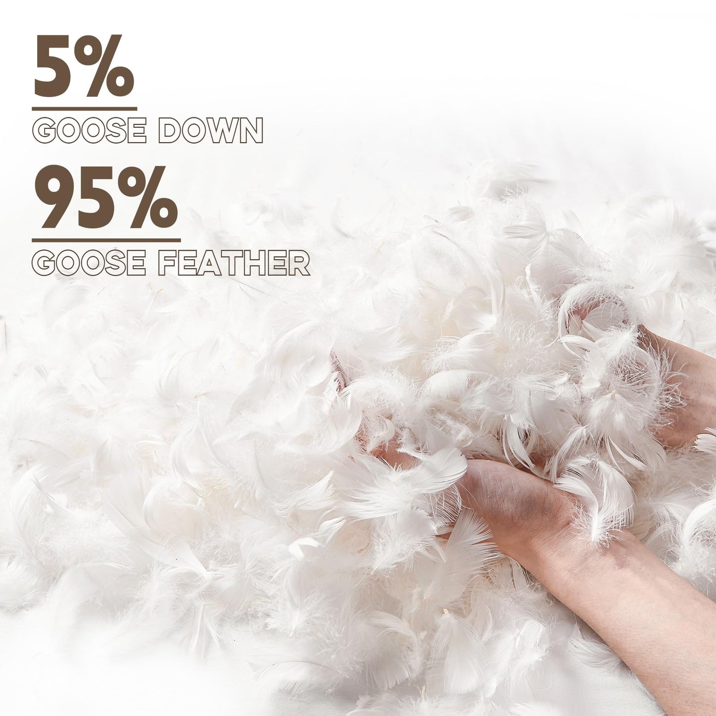 puredown® Goose Feather Down Fiber Comforter Full/Queen Size - 100% Organic Cotton Cover All Season Duvet Insert, Breathable Fluffy Warmth Hotel Luxury Bedding Comforter (88"x90")