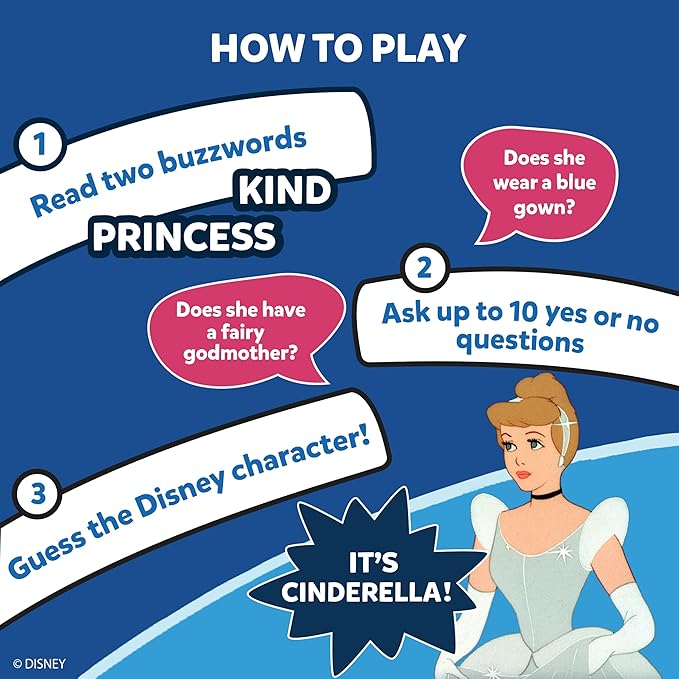 Skillmatics Guess in 10 Disney, Card Game, Christmas Stocking Stuffers for Girls, Boys, Kids, Teens, Adults Who Love Cinderella, Mickey Mouse, Moana, Travel Toy, Gifts for Ages 6, 7, 8, 9 and Up
