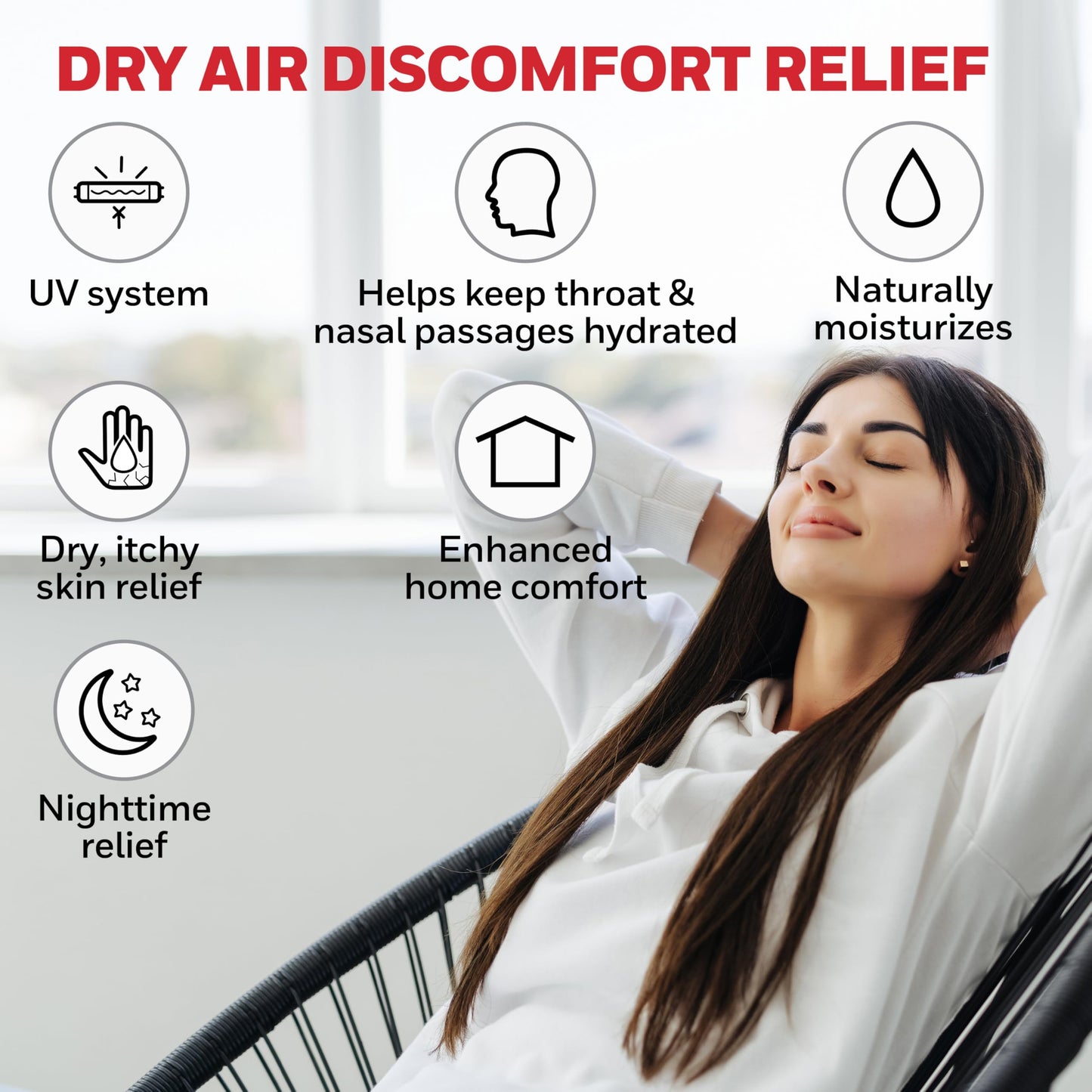 Honeywell Cool Moisture Humidifiers for Bedroom, Medium Rooms, 1.1 Gallon, Invisible Moisture Humidifier for Baby, Kids, Quiet, Easy to Clean, UV Technology, Black, HCM350B