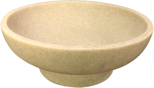 Large Decorative Sandstone Bowl Decor - Modern Bowls for Home Decor, Stylish Key Bowl for Entry Table, Decorative Fruit Bowl for Kitchen Counter, Pedestal Bowl,Handicraft Bowls, Artificial Stone Beige
