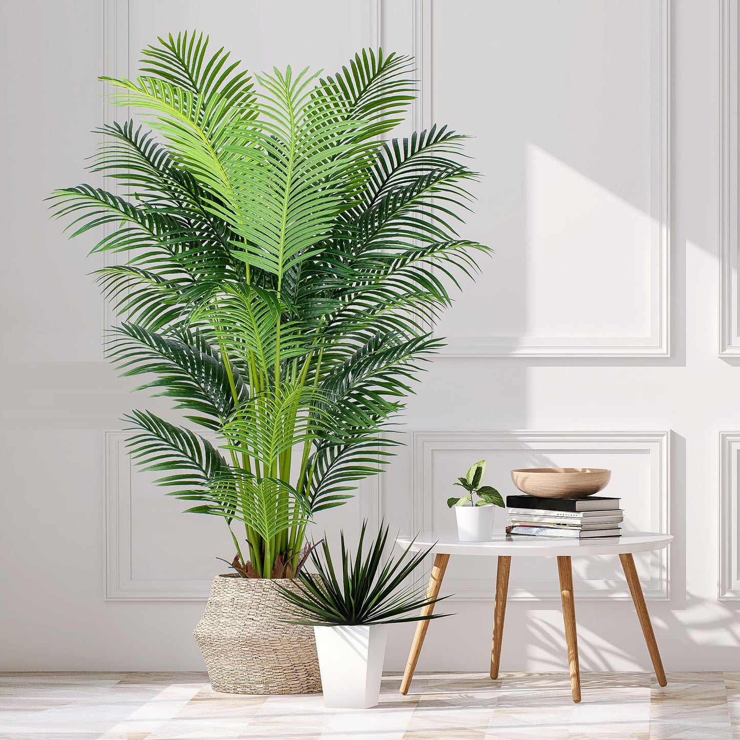 YEPDIN 6 Ft Artificial Tropical Palm Tree With 24 Removable Leaves - Large Faux Plant for Indoors and Outdoors, Silk Housewarming Gift, K185