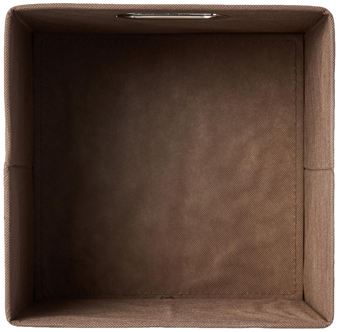 Amazon Basics Collapsible Fabric Storage Bins with Handle, Sturdy Space-Saving Cube Organizer, 10.5" x 10.5" x 11", Taupe, 6-Pack