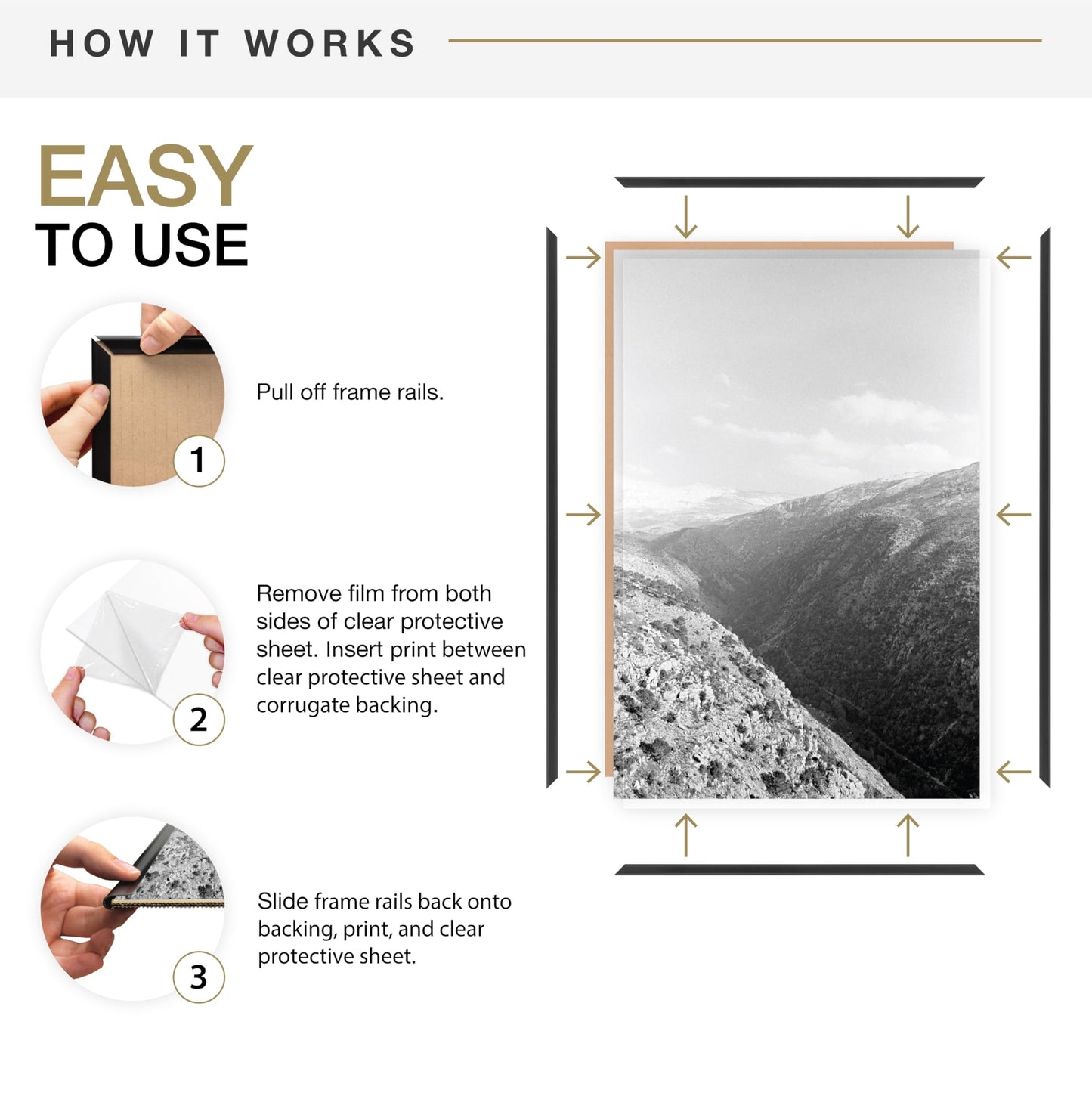 MCS Original Poster Frame 20x28 Black Lightweight Vertical & Horizontal Wall Hanging Large Picture Frame for Posters, Art Prints & Gallery Wall (2-Pack)