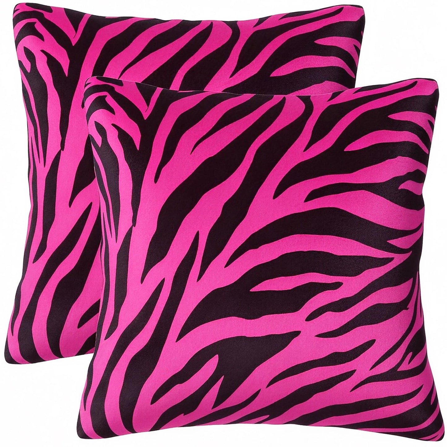 Pecfamly Y2K Pink and Black Zebra Print Throw Pillows (Covers Only No Pillow Inserts) Hot Pink Mcbling Trashy Y2K 2000S Baddie Scene Room Bedroom Decor for Teen Girls Women